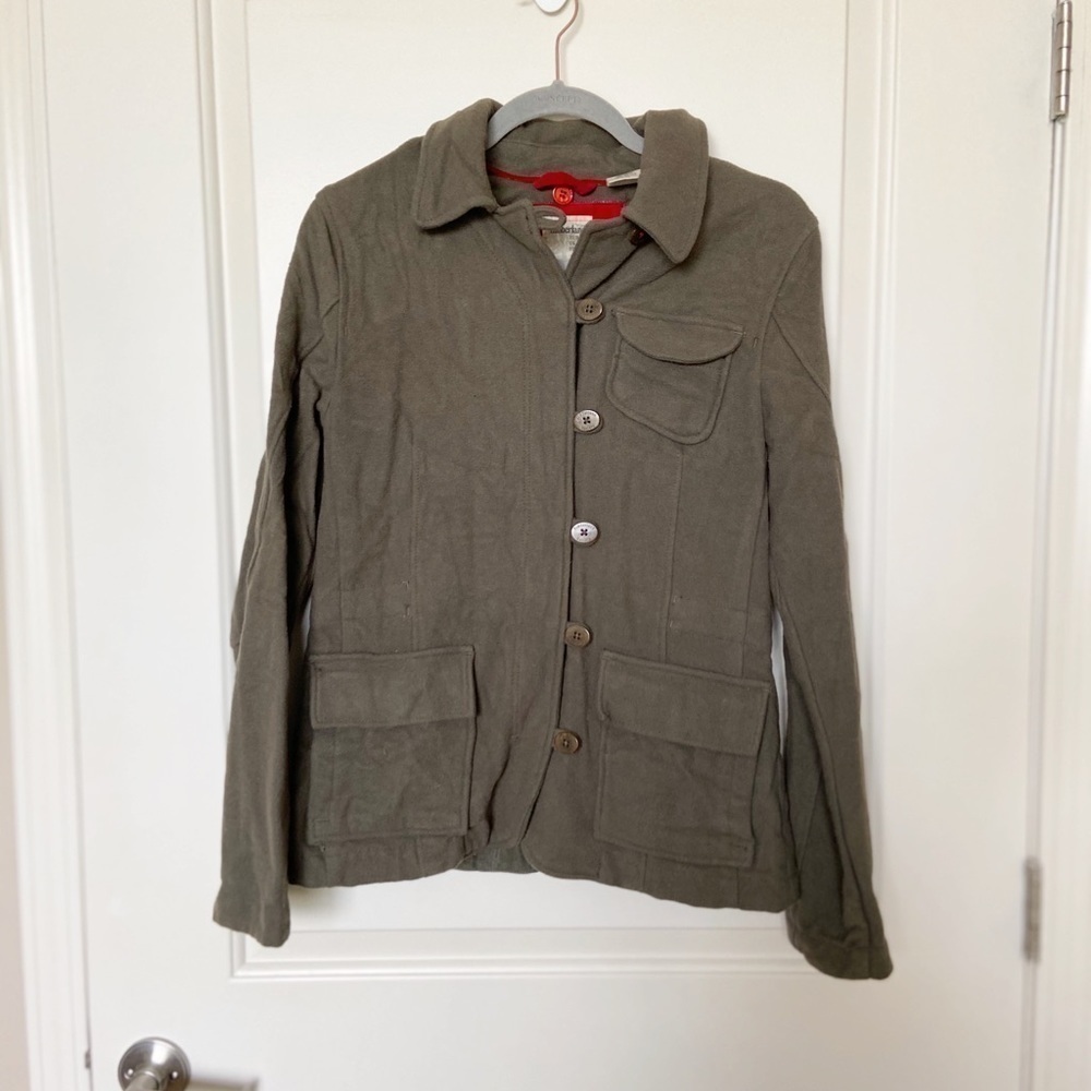 TIMBERLAND •Olive Green Wool Button Up Jacket Sz 6